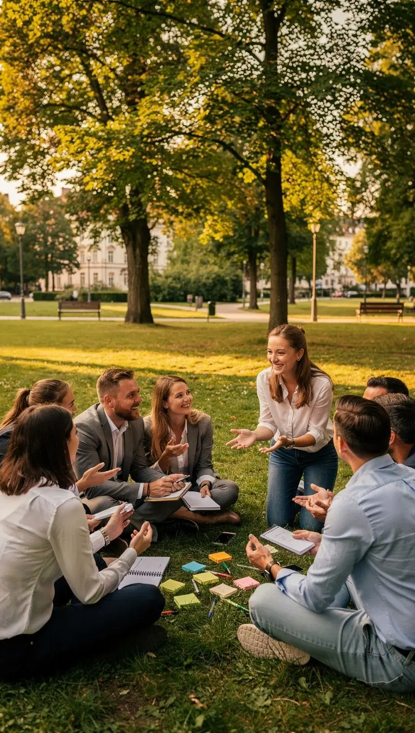 Zespół podczas spotkania omawiający strategię zarządzania czasem i priorytetami projektów.